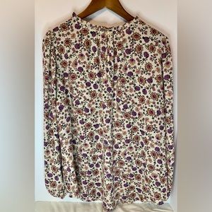 Carolina Belle Montreal Floral Blouse  - Size 1x - Long Sleeve